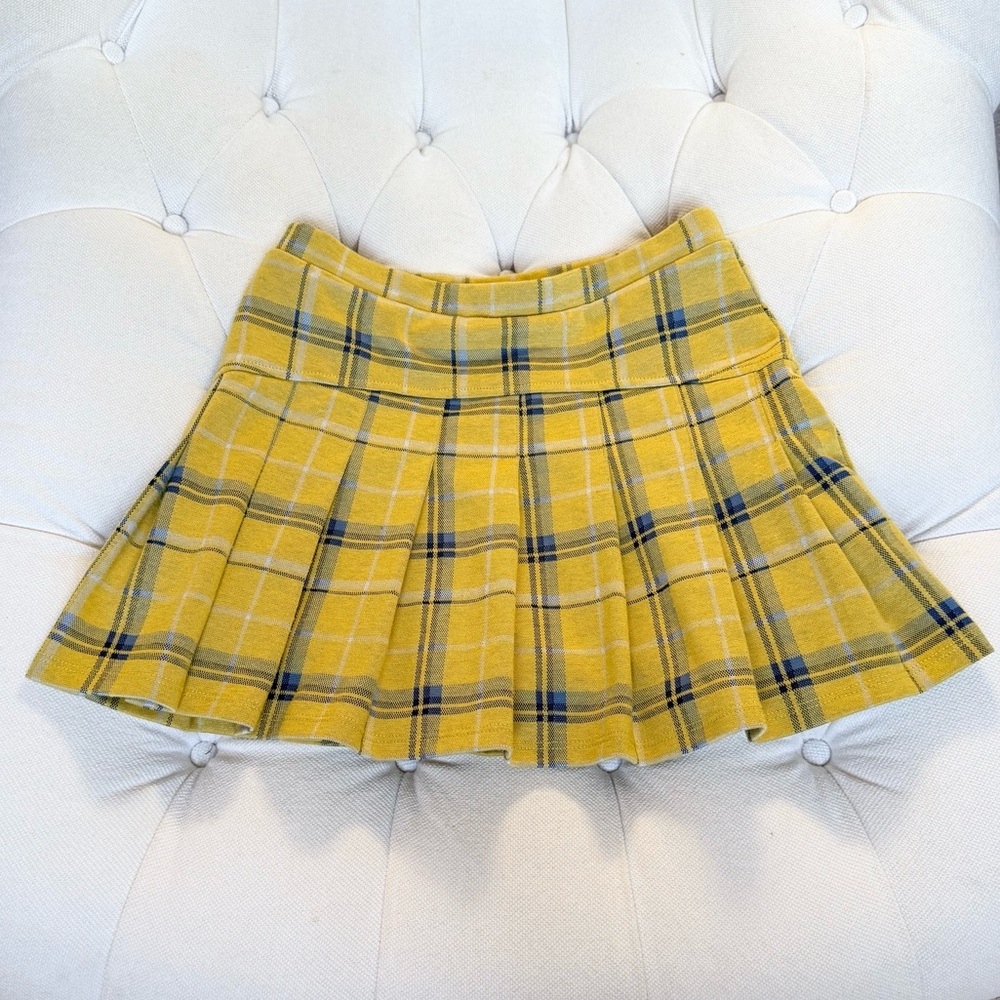 Yellow Plaid Girls Skirt